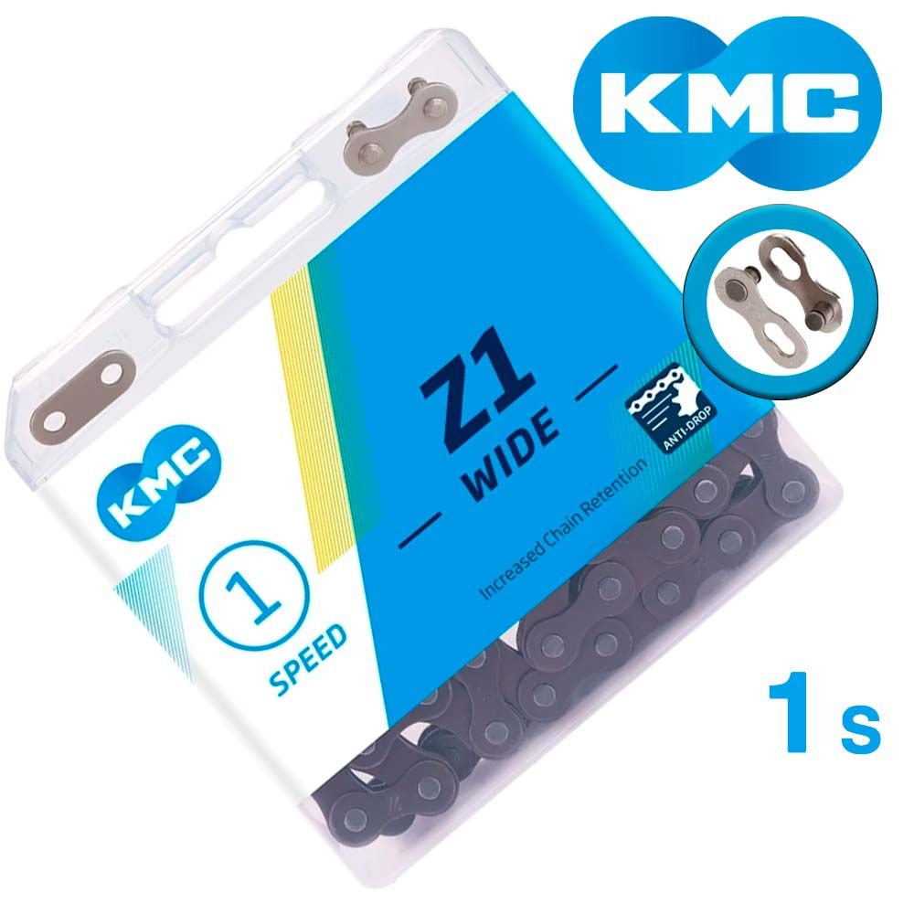 Цепь KMC Z1 Wide Brown 1 скорость 112 звеньев коричневый + замок