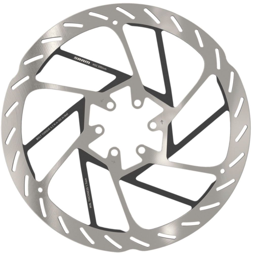 Ротор тормозной SRAM HS2 200 мм 6-bolt (includes Steel Ротор тормозной SRAM bolts) Rounded