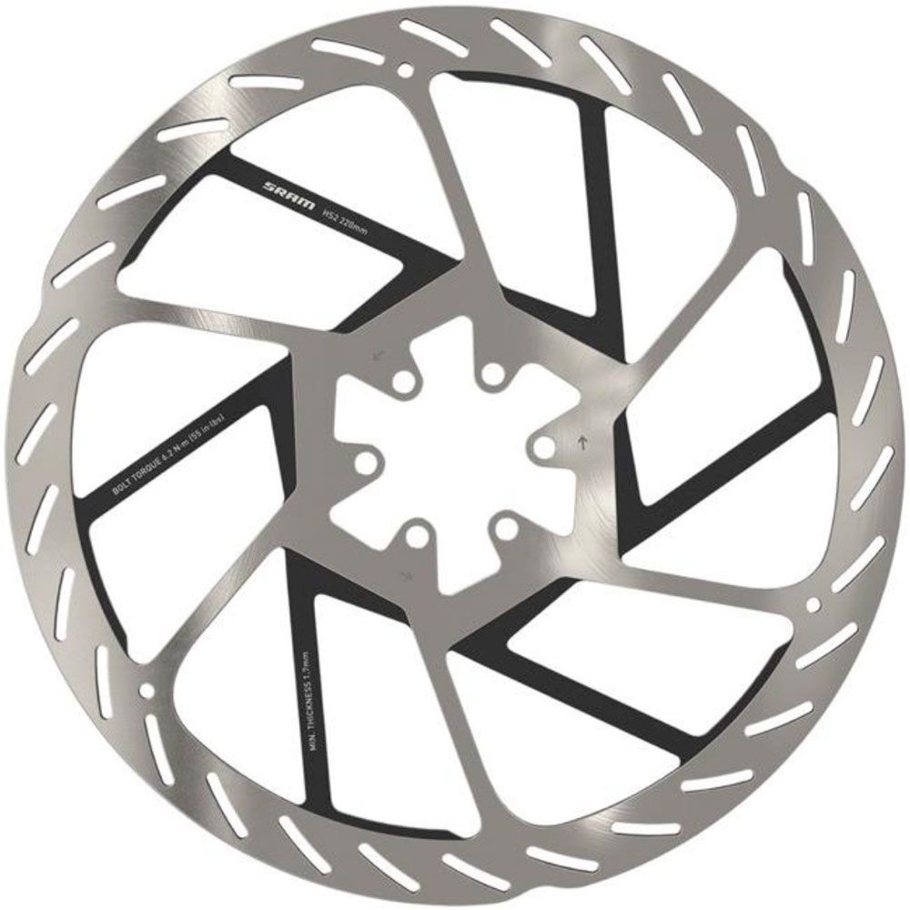 Ротор тормозной SRAM HS2 220 мм 6-bolt (includes Steel Ротор тормозной SRAM bolts) Rounded