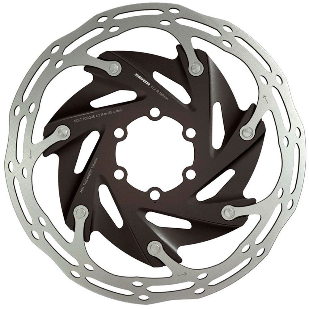 Ротор гальмівний SRAM Centerline X Road 2 160 мм Black Rounded сталеві болти