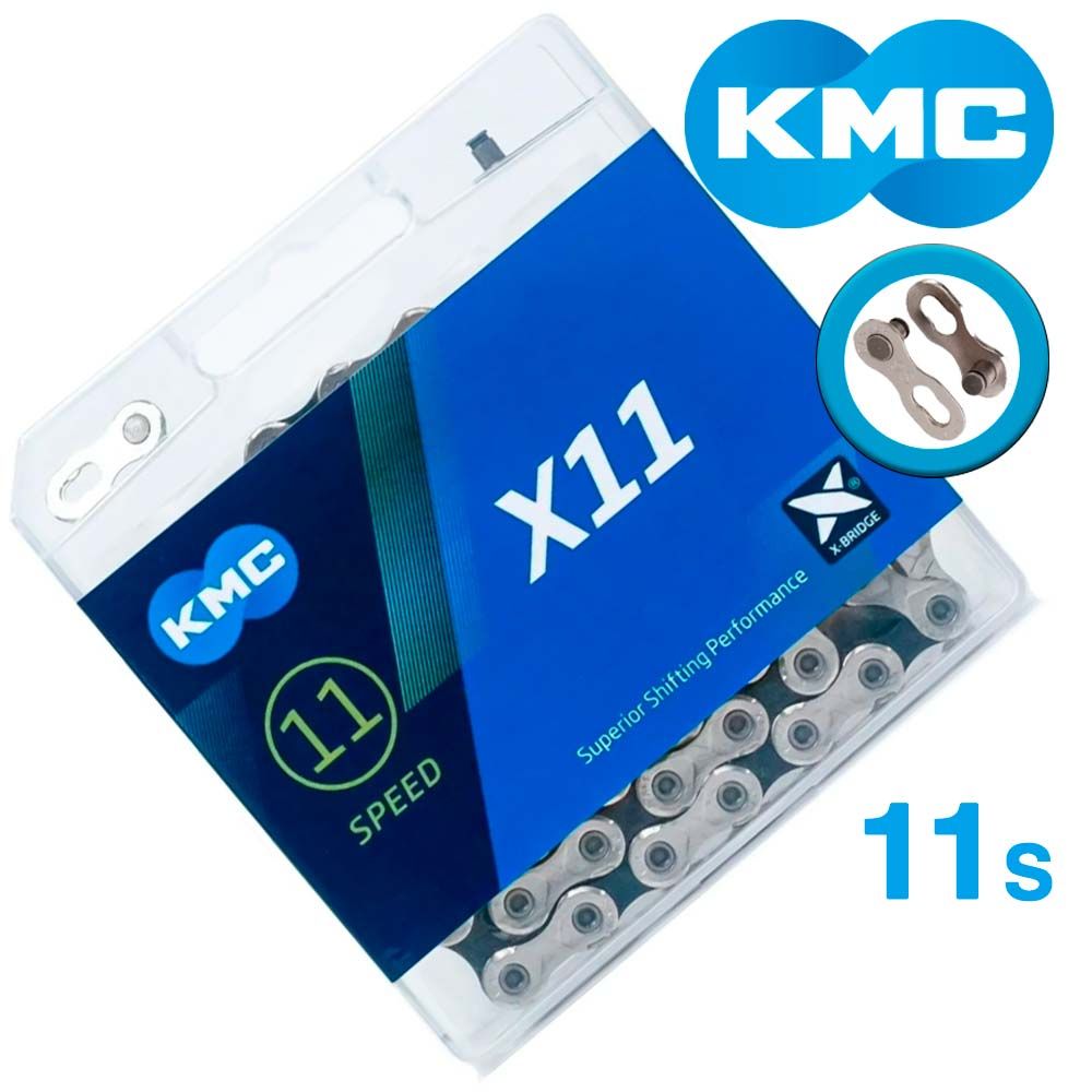 Цепь KMC X11 Silver/Black 11 скоростей 114 звеньев серебряный/черный + замок