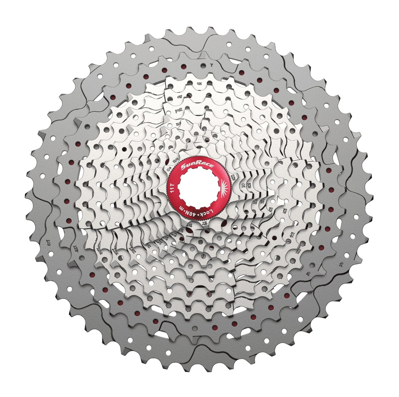 Касета 12-k 11-51T SUN RACE MZ800 MTB алюмінієвий павук, Metallic Silver