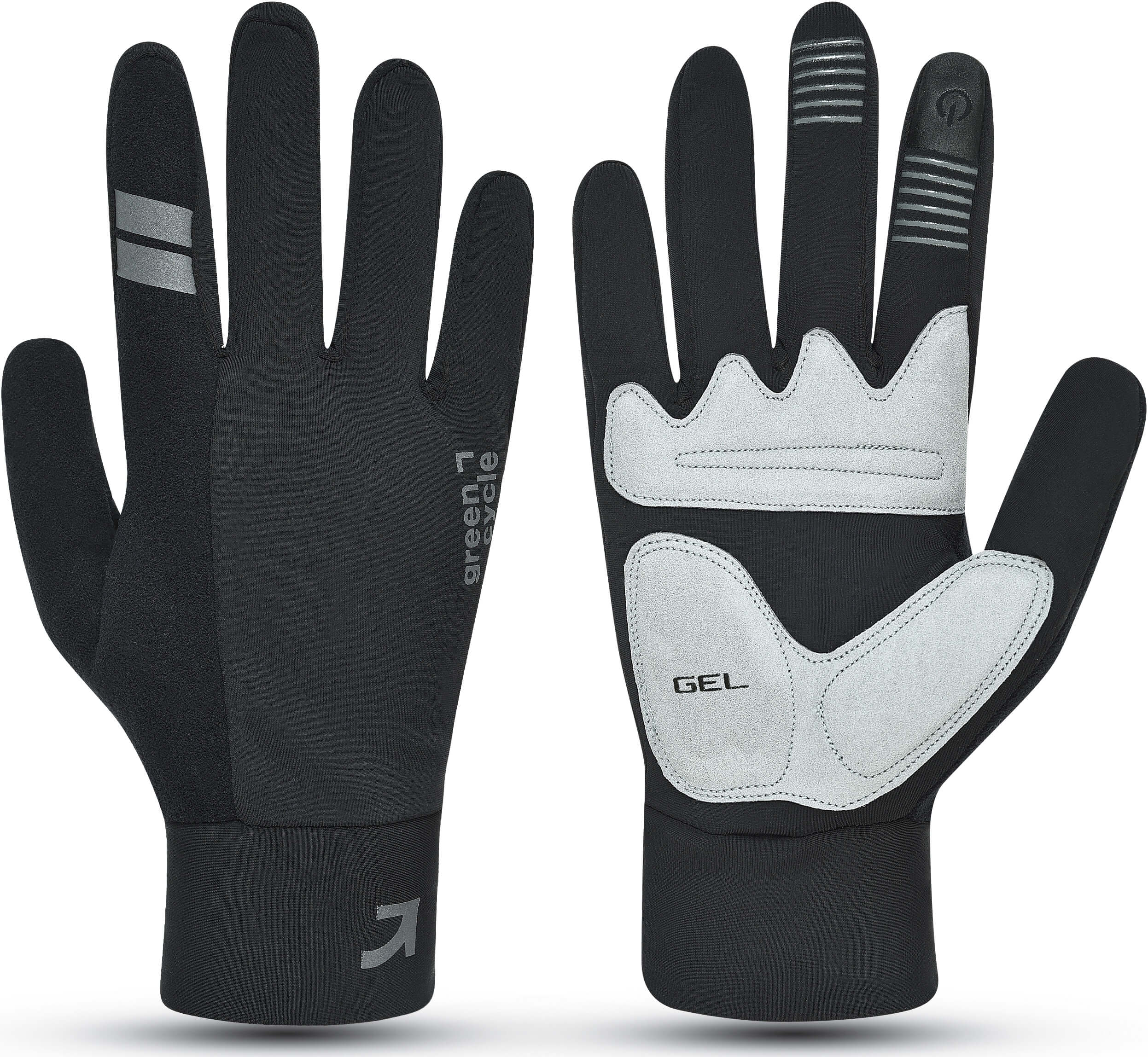 Перчатки Green Cycle Windy с закрытыми пальцами, межсезонные, S, черный