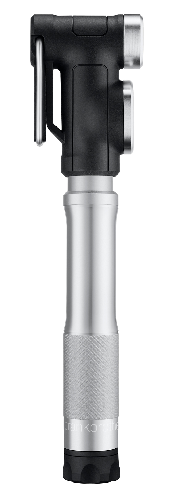 Мининасос Crankbrothers STERLING SG, алюминиевый, с манометром, smart head, 100 psi/7 bar, серебристый