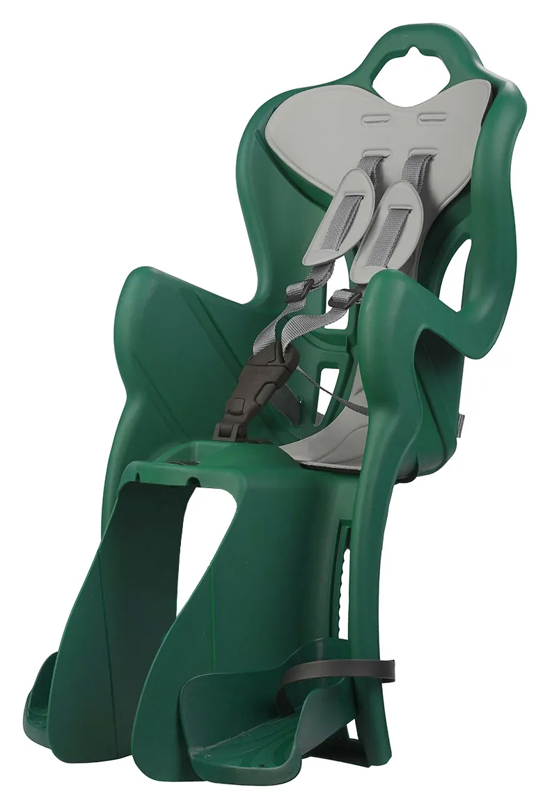 Сидіння задн. Bellelli B1 Lux Clamp (на багажник) темно-зелене з сірою підкладкою