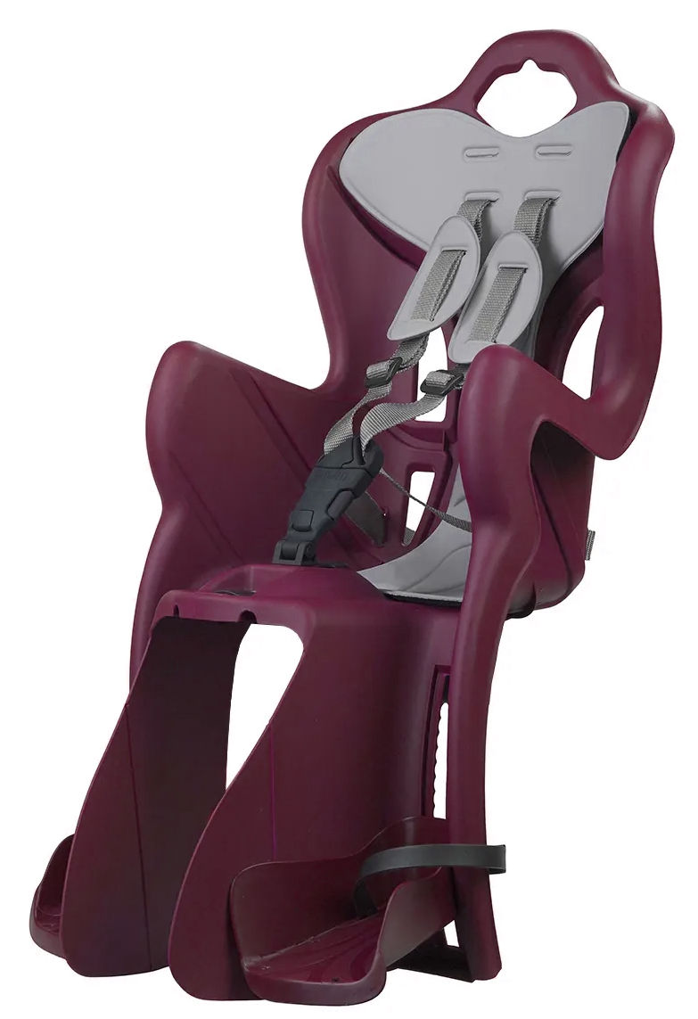 Сидіння задн. Bellelli B1 Lux Clamp (на багажник) темно-червоне з сірою підкладкою