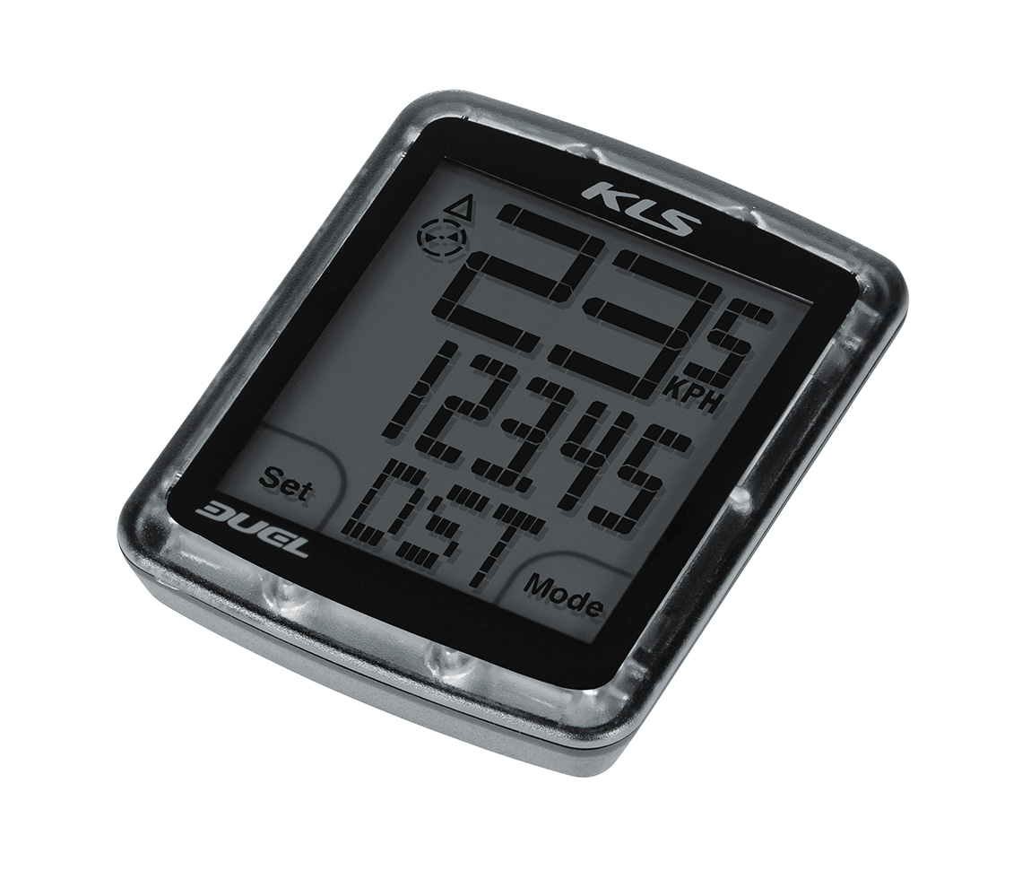 Велокомпьютер проволочный KLS Duel 10-функций серый