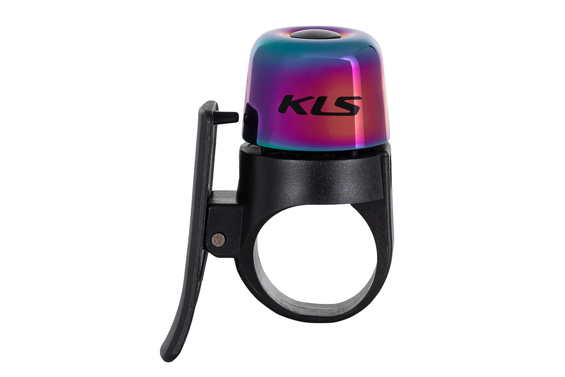 Колокольчик на руль KLS Buzzer, диаметр крепления 22 - 25 мм, радуга