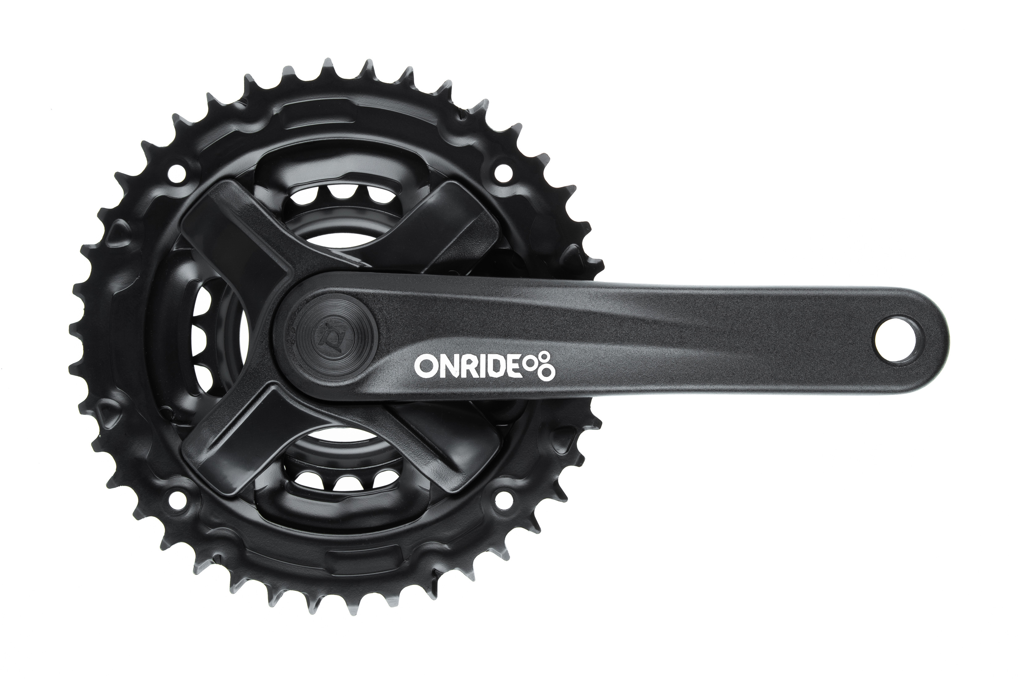 Комплект шатунів ONRIDE Trio 820, під квадрат, 170 мм, 24-34-42Т, на 8/7/6 шв., чорний