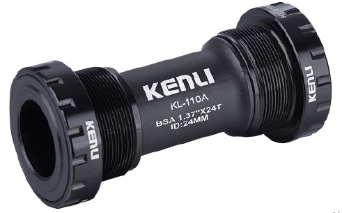 Каретка Kenli KL-110A, наружные чашки, с пыльниками, вал 24 мм, 68/73 мм, черная