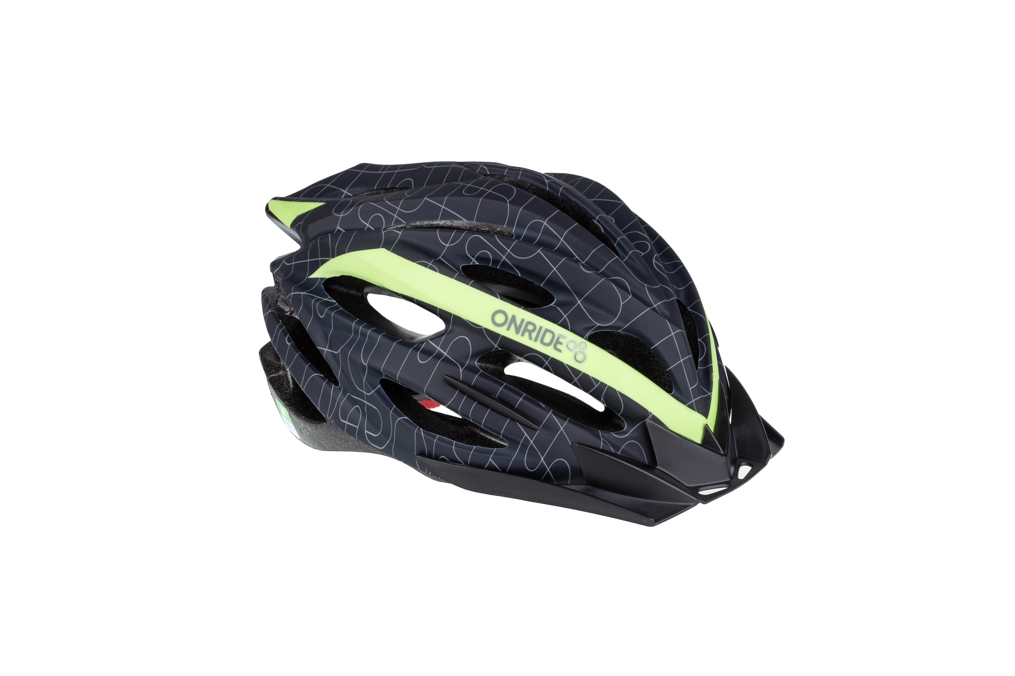 Шлем ONRIDE Grip черный/зеленый M (55-58 см)