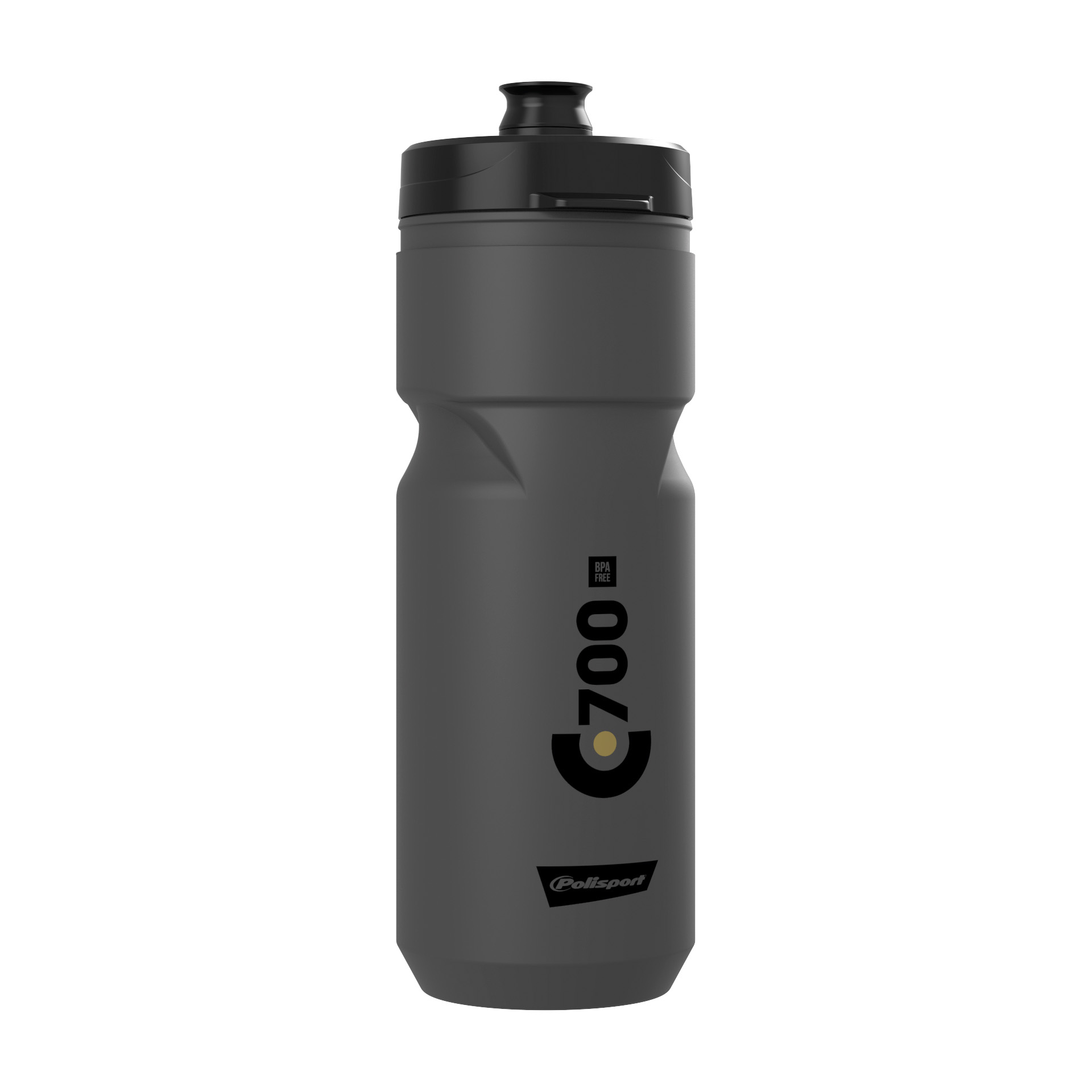 Фляга POLISPORT C700 700мл Clip-On серый/черный