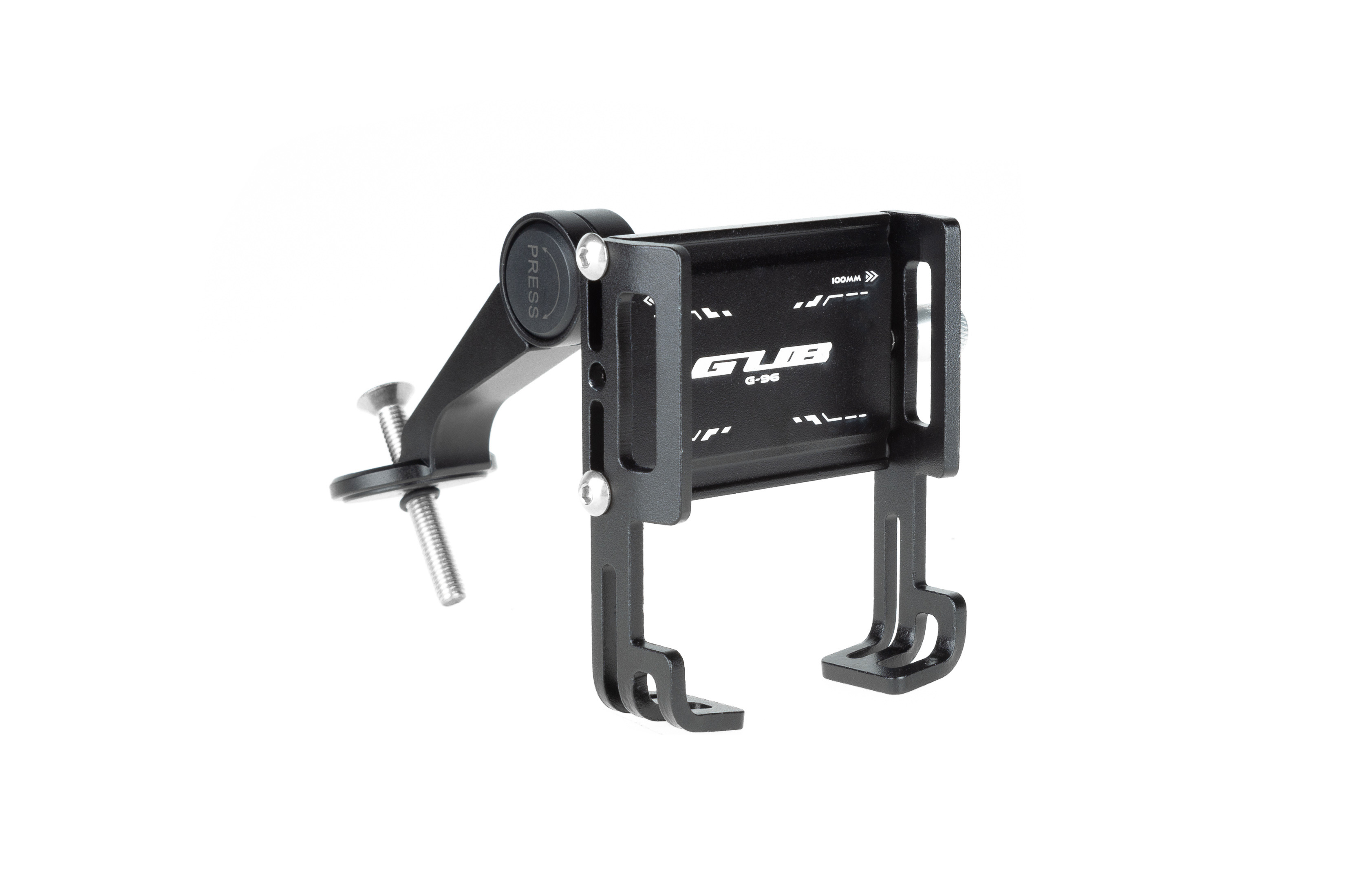 Тримач гаджета GUB G-96 в кришку рульової, алюмінієвий, чорний