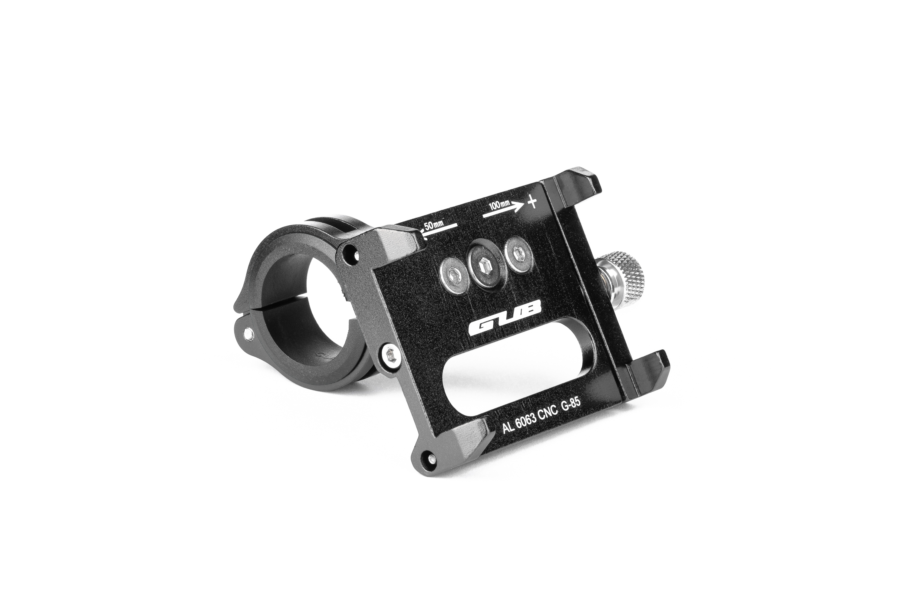 Тримач гаджета GUB G-85 на кермо/винос алюмінієвий, чорний