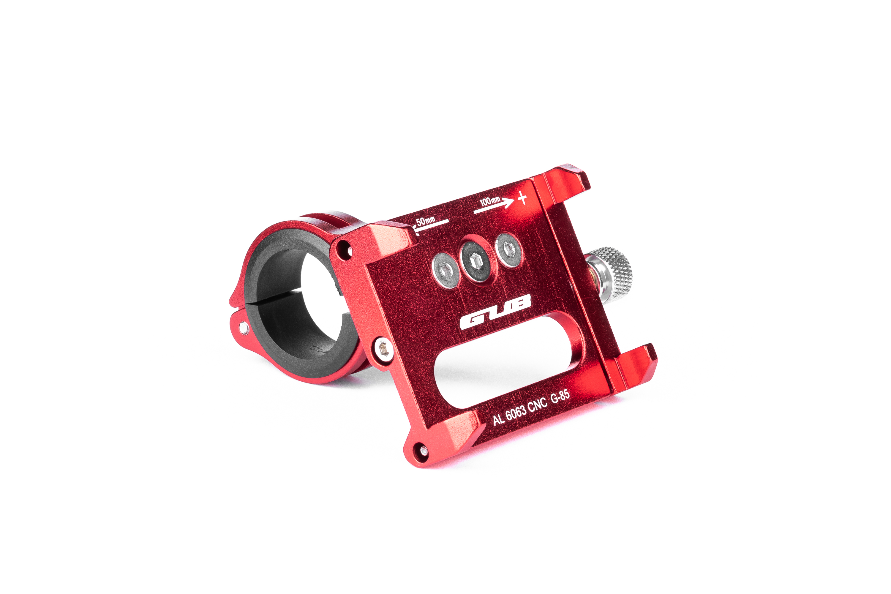 Тримач гаджета GUB G-85 на кермо/винос алюмінієвий, червоний
