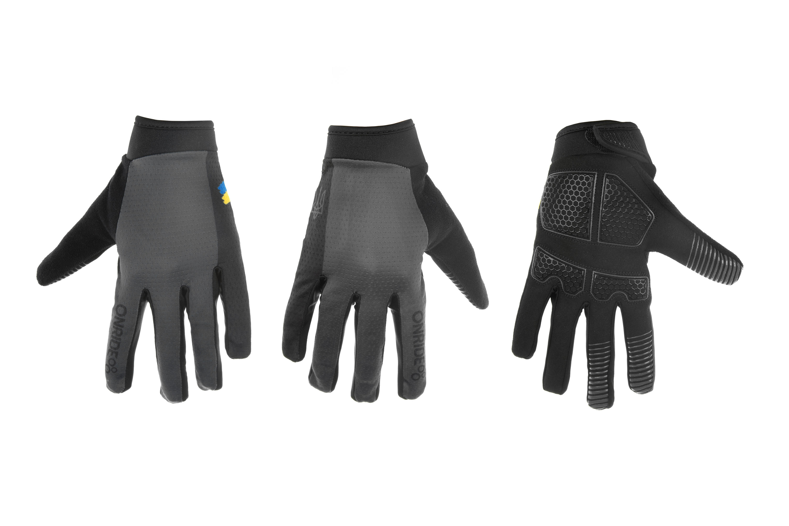 Рукавички ONRIDE Long 20 UA сірий/чорний розмір XS