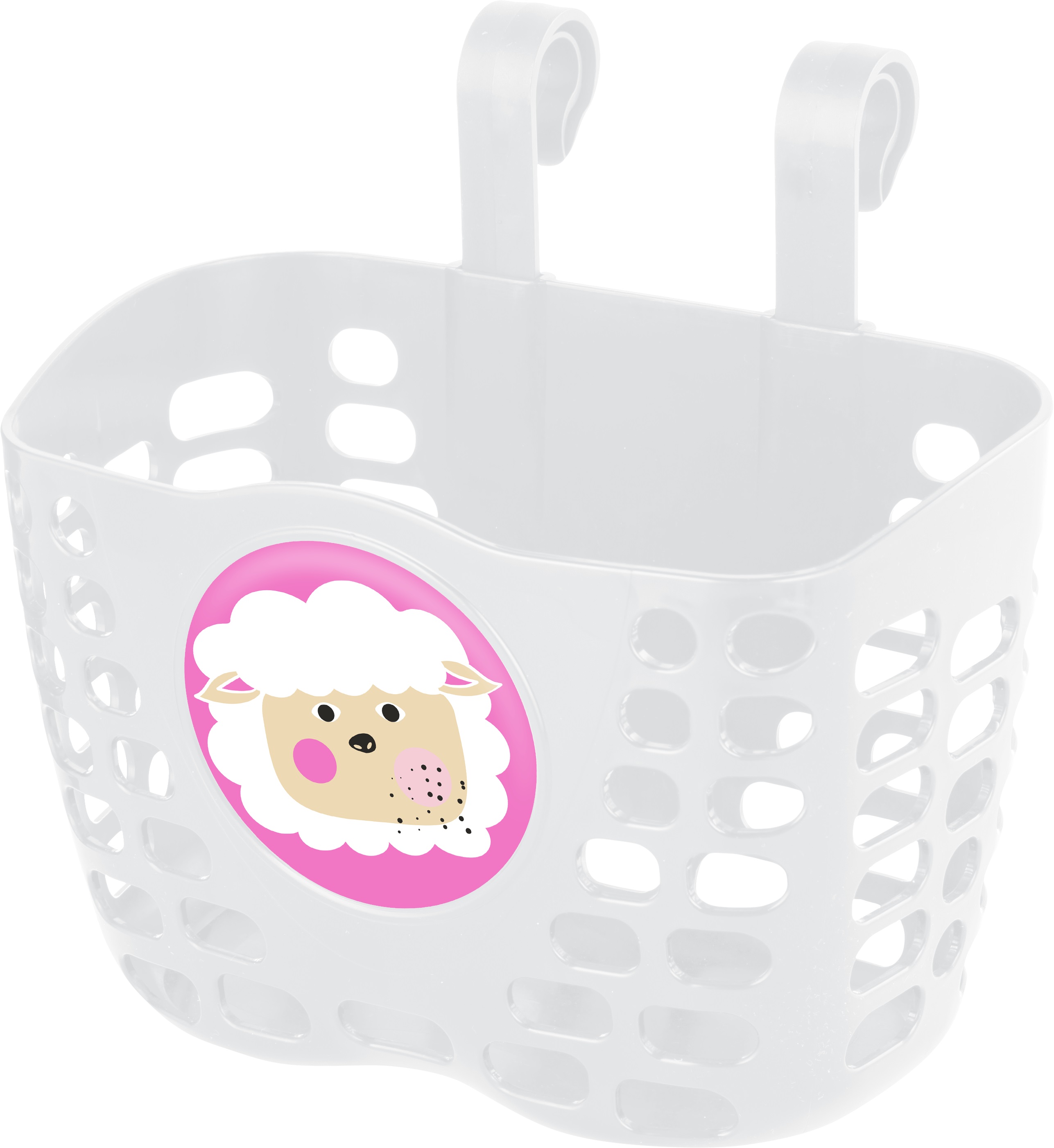 Корзина детская пластиковая на руль KLS Buddy Баранчик, белый