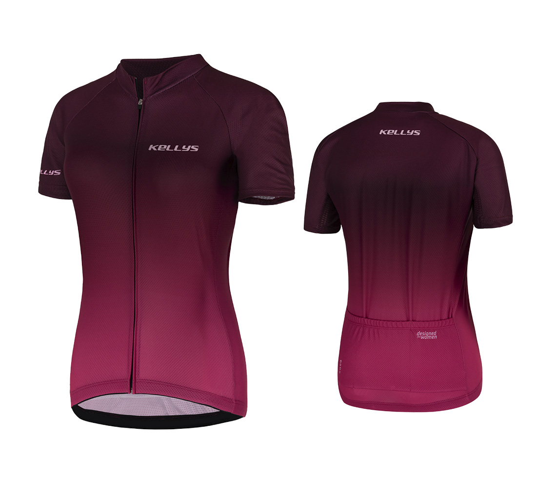 Веломайка женская с коротким рукавом KLS Maddie 2 бордовый S
