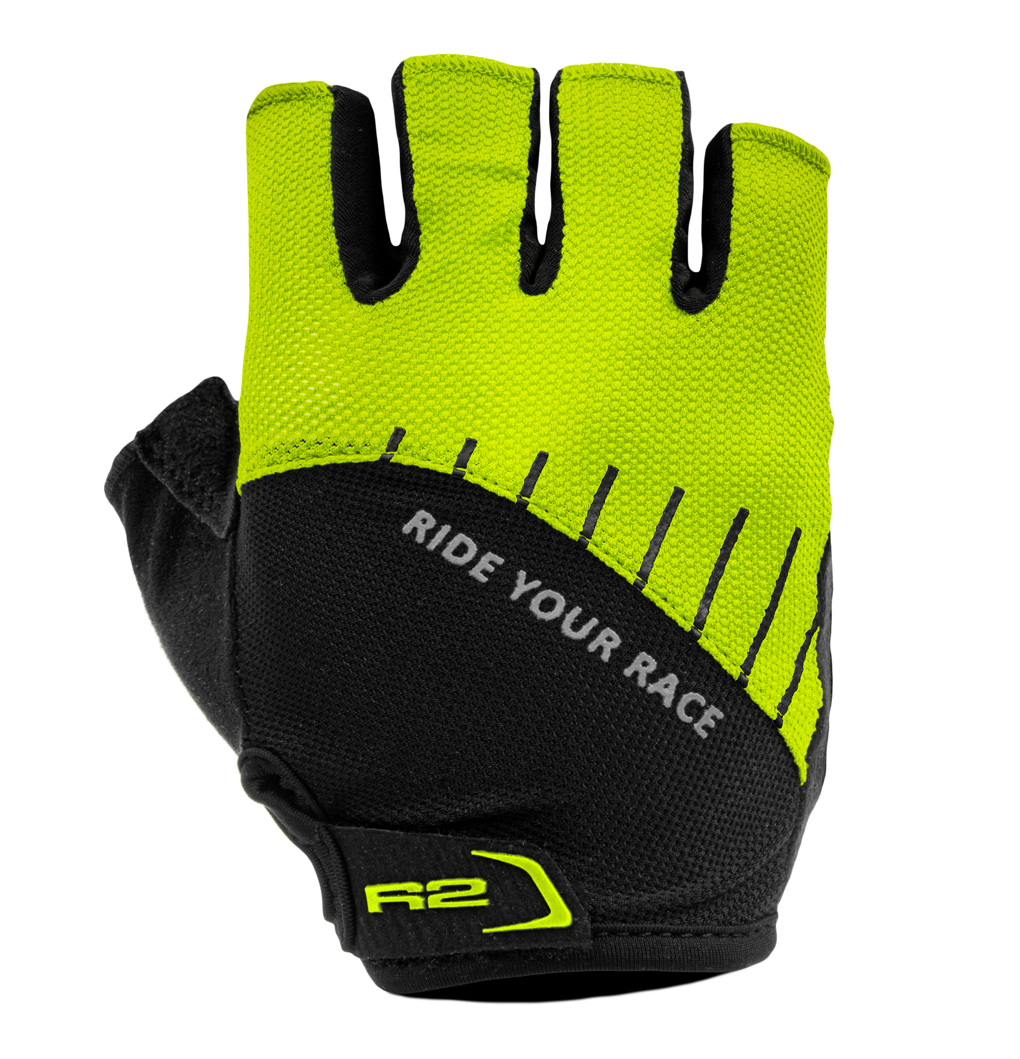 Рукавички R2 Hoppy колір чорний, неоново жовтий розмір 10 років