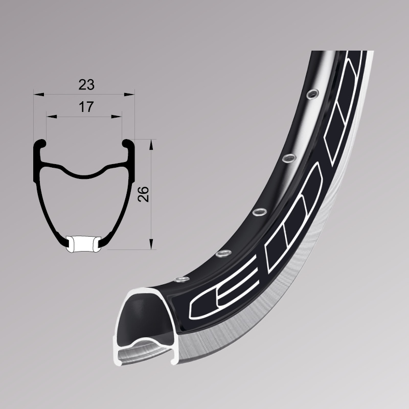 обод Remerx EDDY RX 917, 28', 622x17, 32 отв., FV, пистонированный, черный анодированный, V-Br, CNC