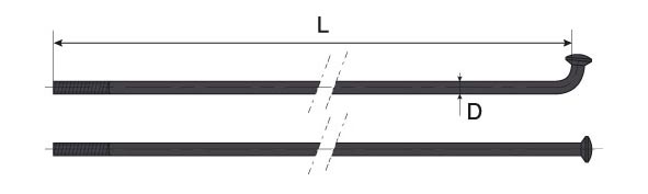 Спиці Mach1 Inox Plus чорний (нержавійка) 2/294/ 10 шт