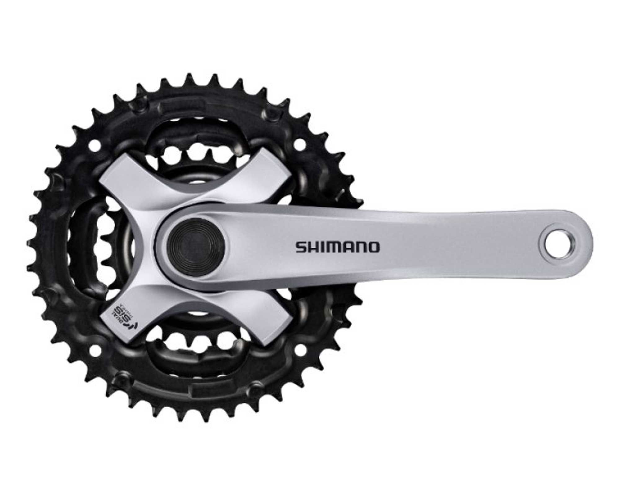 Шатуни Shimano FC-TY501, 170мм, 42X34X24, 6/7/8 шв, захист зірок, сірі