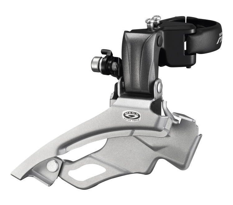 Переключатель передний Shimano FD-M371 ALTUS 3X9, DOWN-SWING 34.9мм (31.8/28.6 адапт) универсальная тяга, для 44/48зуб