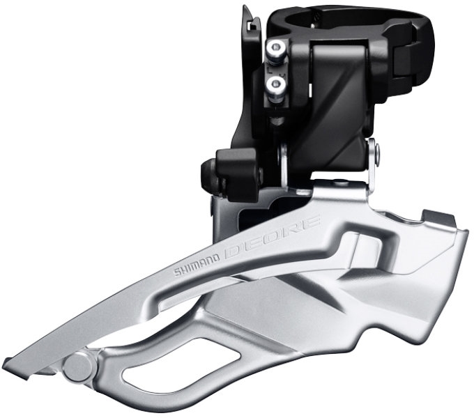 Перемикач передній Shimano FD-T6000-H, DEORE 3X10, для 44/48, HIGH CLAMP, DOWN-SWING, DUAL-PULL хомут, чорн