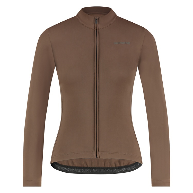 Велоджерси женское Shimano Apice long sleeves утепленное, коричневое, разм. XS