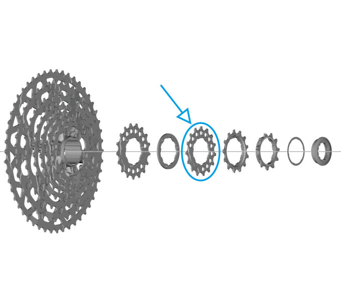 Звезда кассеты Shimano CS-LG700, 15зуб.
