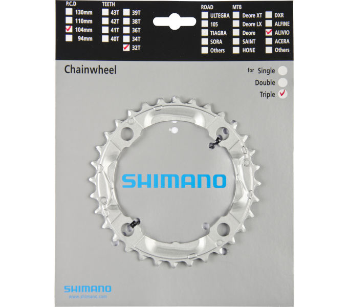 Зірка шатунів Shimano FC-M430-8 ALIVIO, 32зуб, сіра