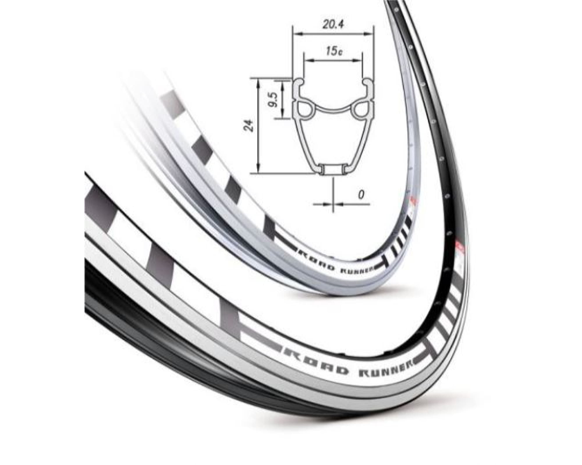 Обід Mach1 ROAD RUNNER 700C 36 отв. сріблястий, FV/Presta, 500g