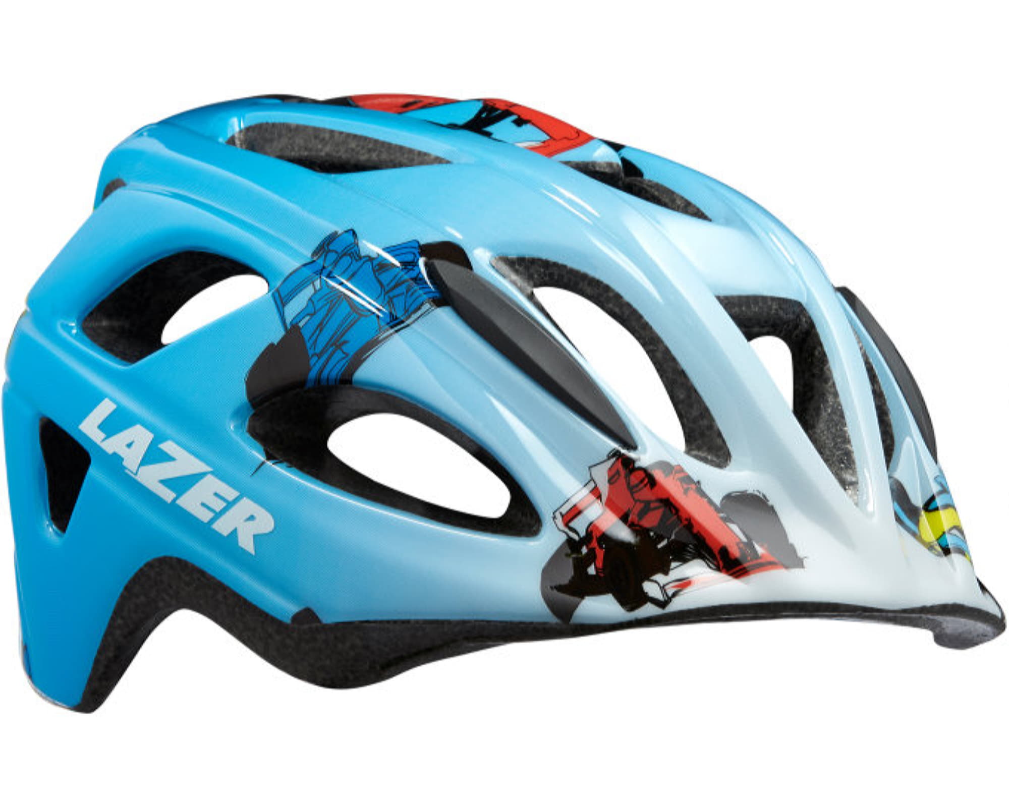 Шолом LAZER P`NUT дитячій, блакитний гоночні машини