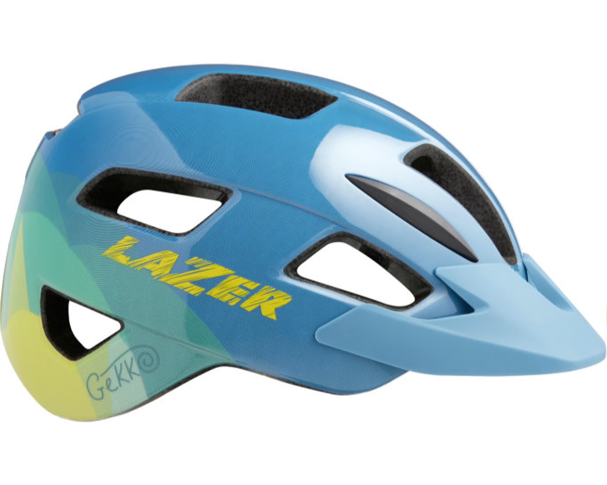 Шолом LAZER Gekko підлітковий, синьо-жовтий