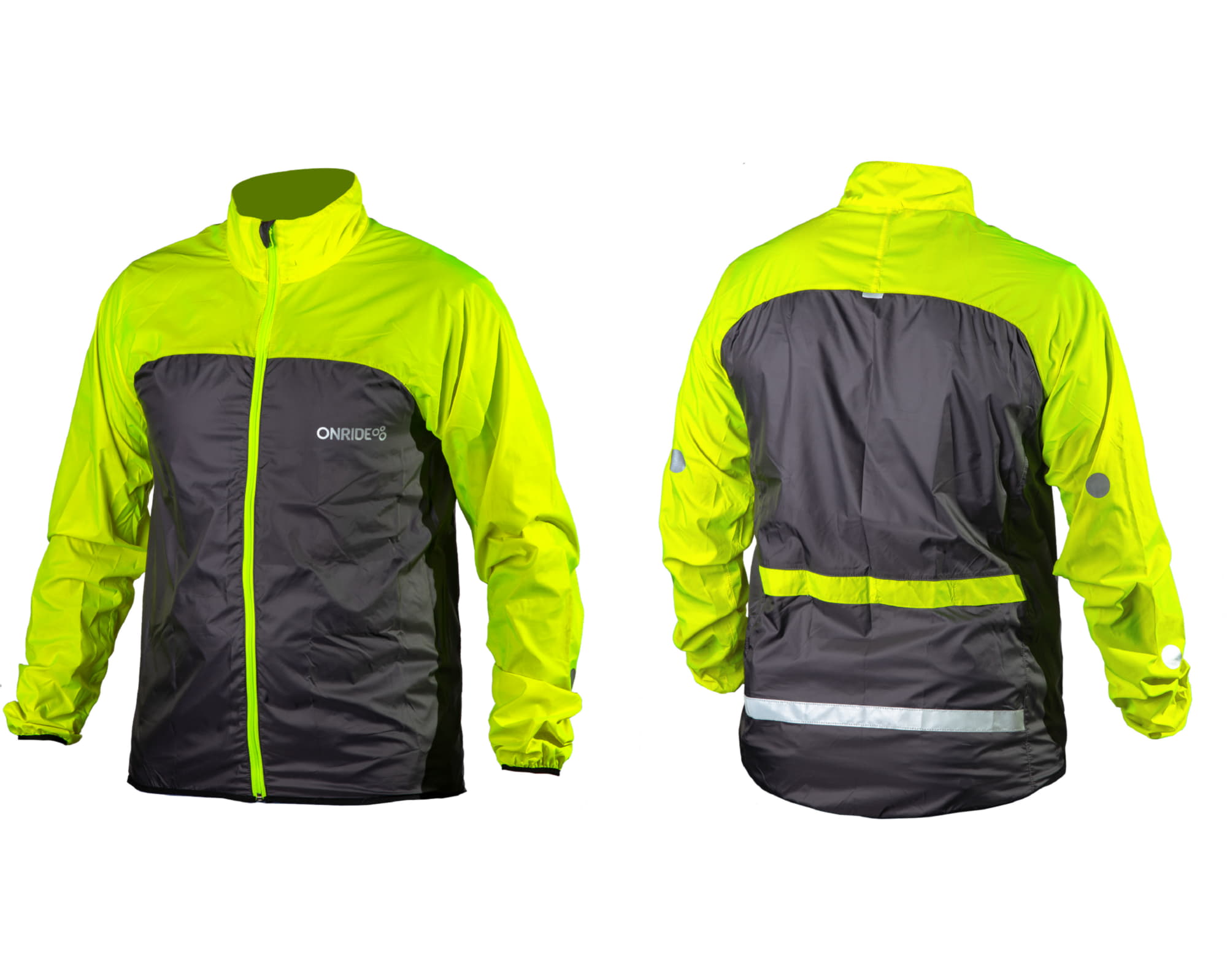 Вітровка ONRIDE Fit сірий-жовтий неон S