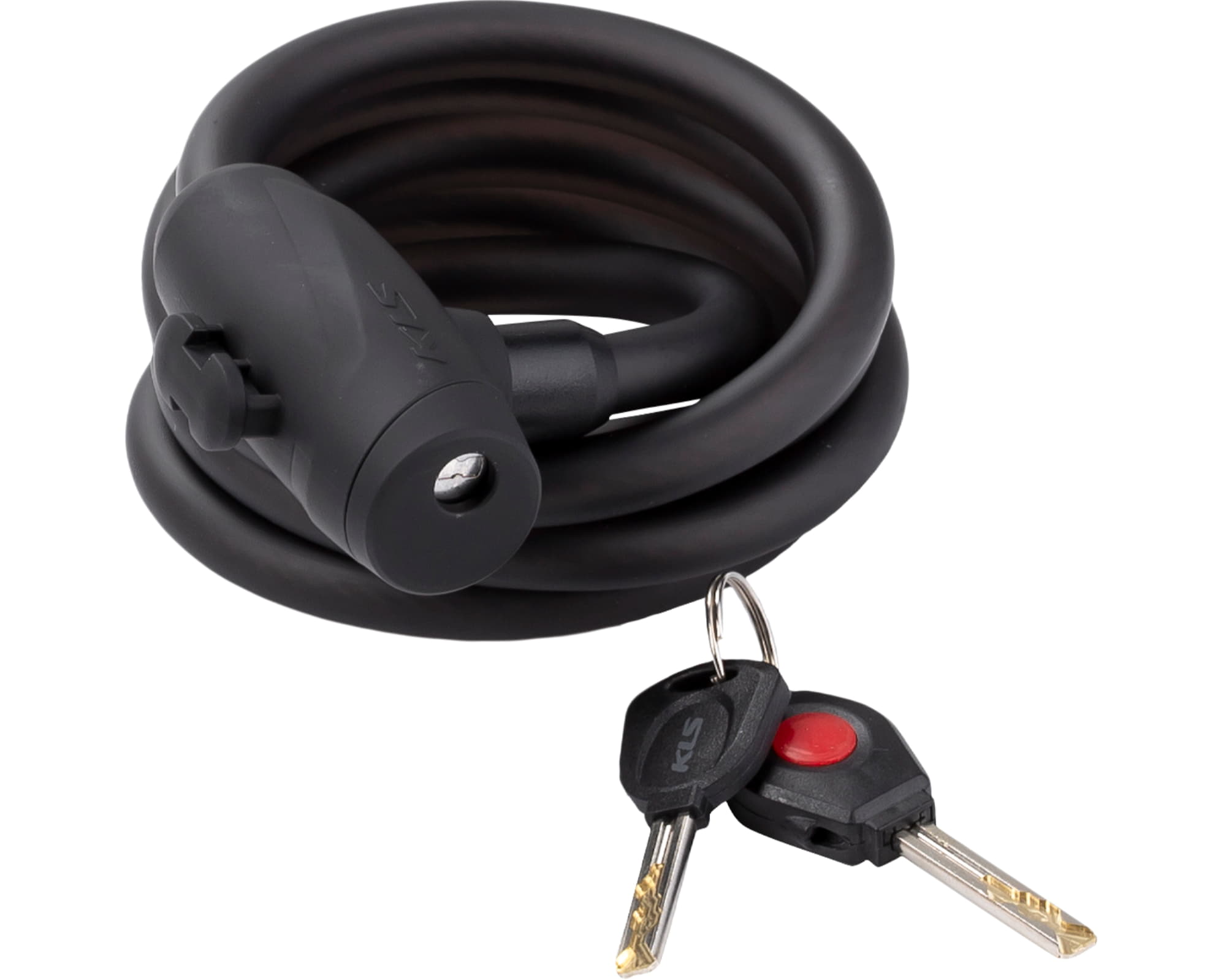 Замок тросиковий KLS Recoil чорний 12х1200 мм з кріпленням