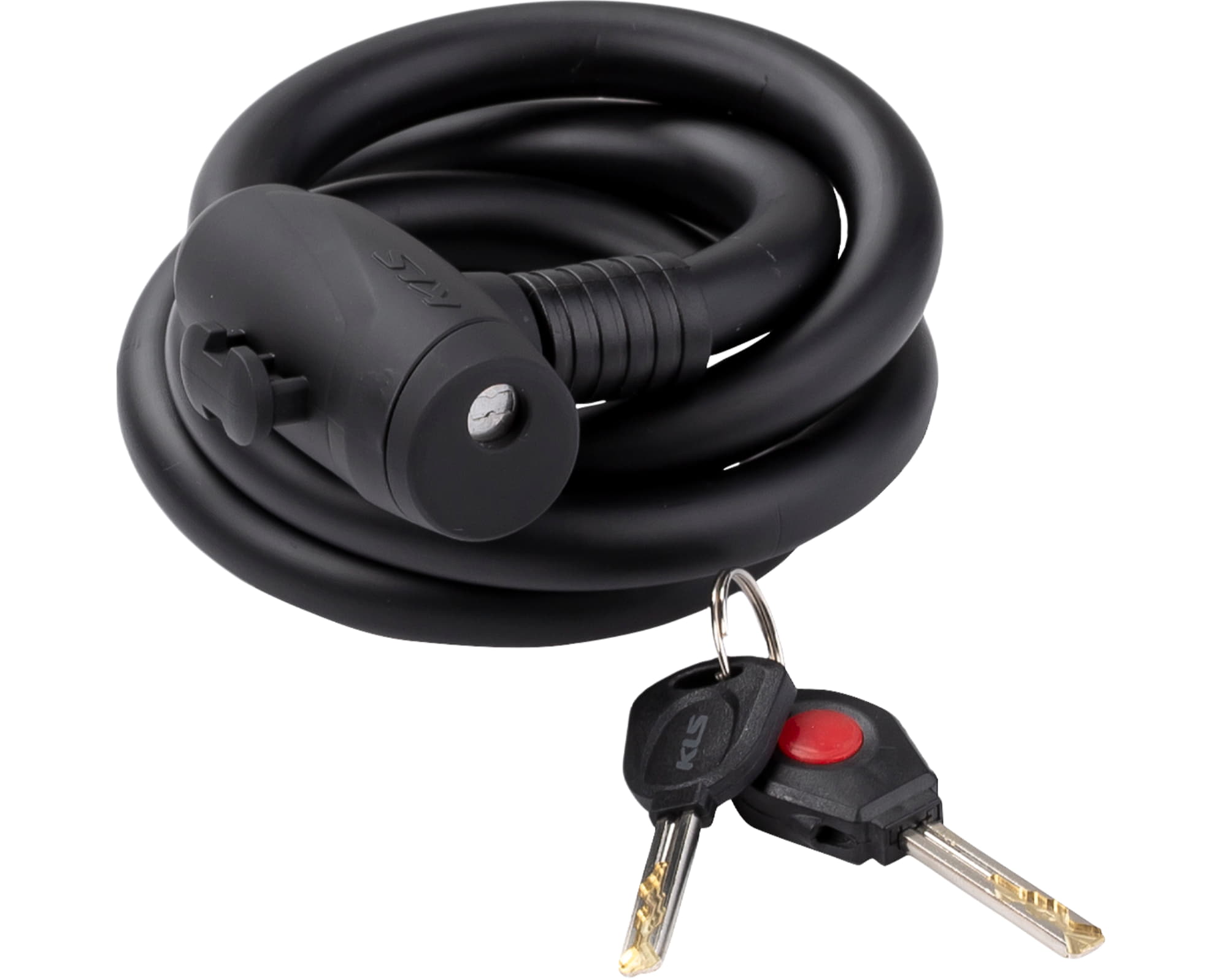 Замок тросиковий KLS Hardcoil чорний 15х1800 мм