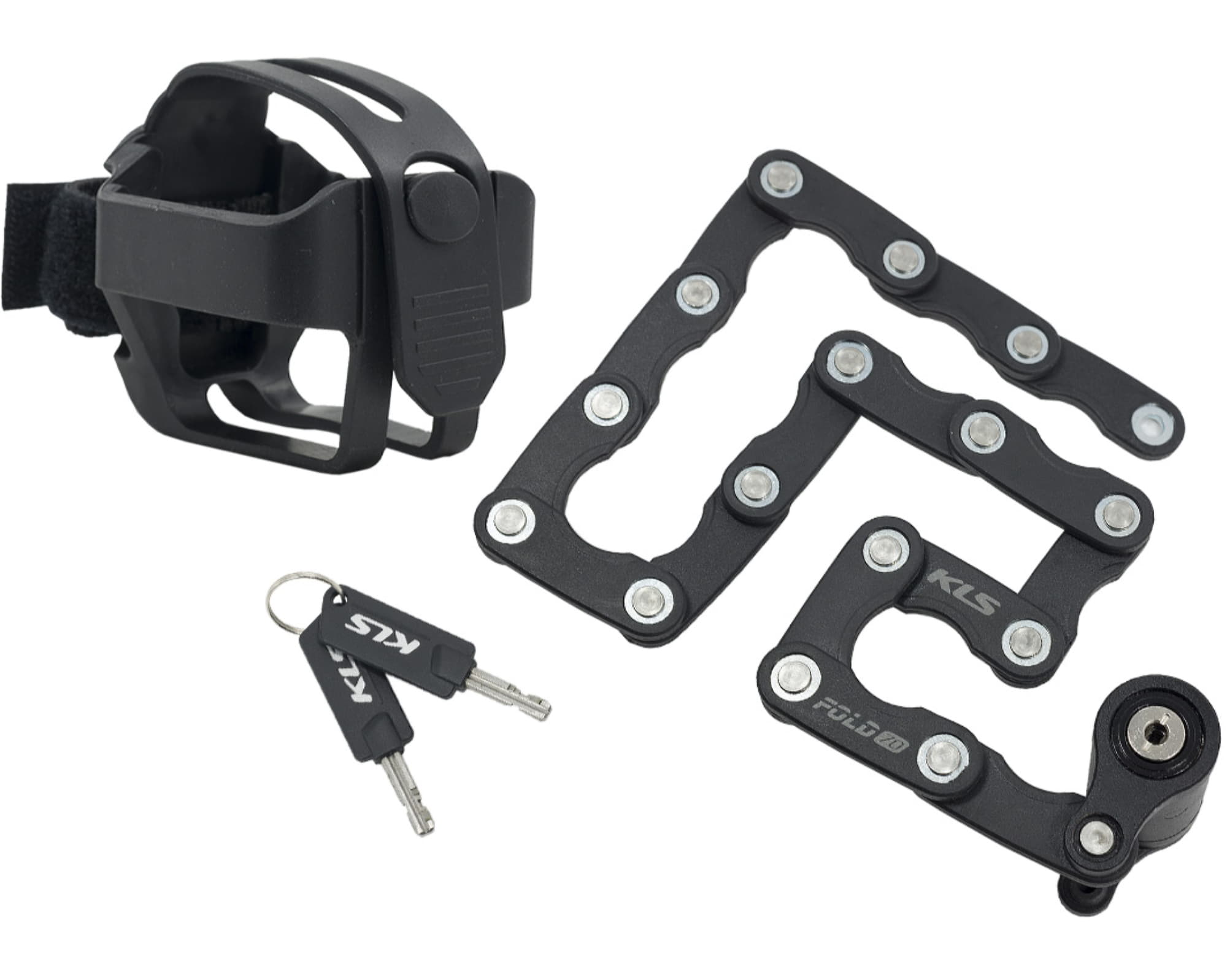 Замок фолдінговий KLS Fold 70 чорний 3х640 мм