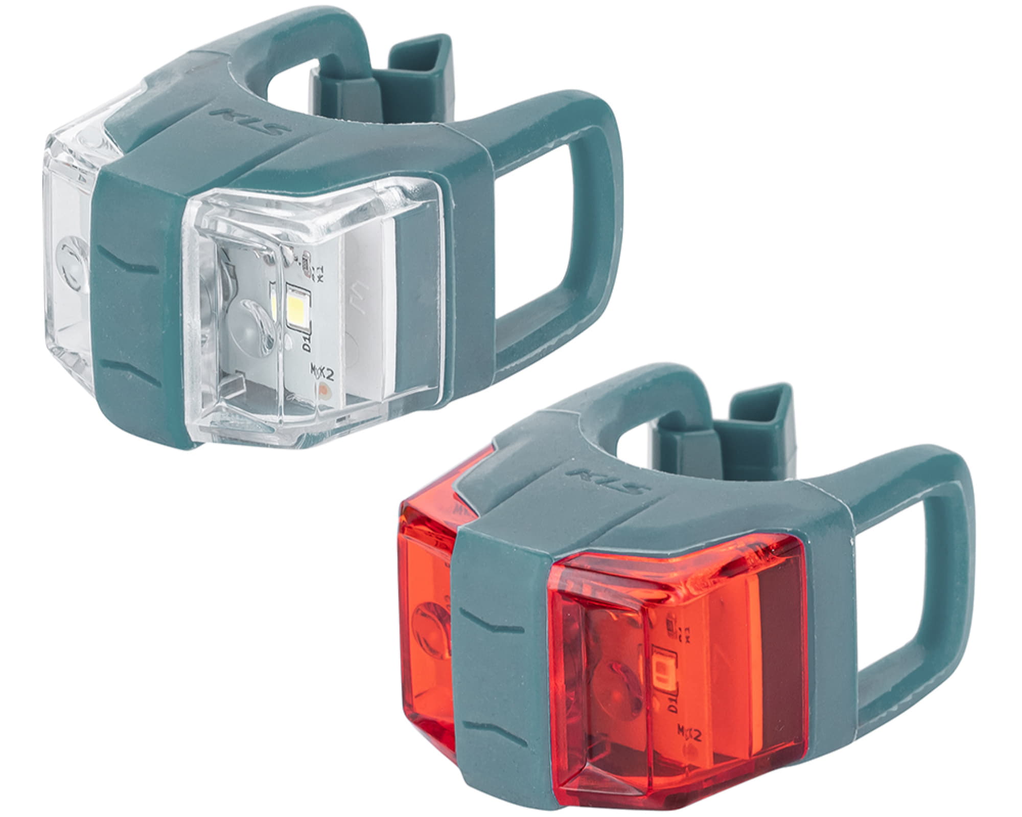 Набір мигалок передня + задня KLS TWINS II. силікон. синій