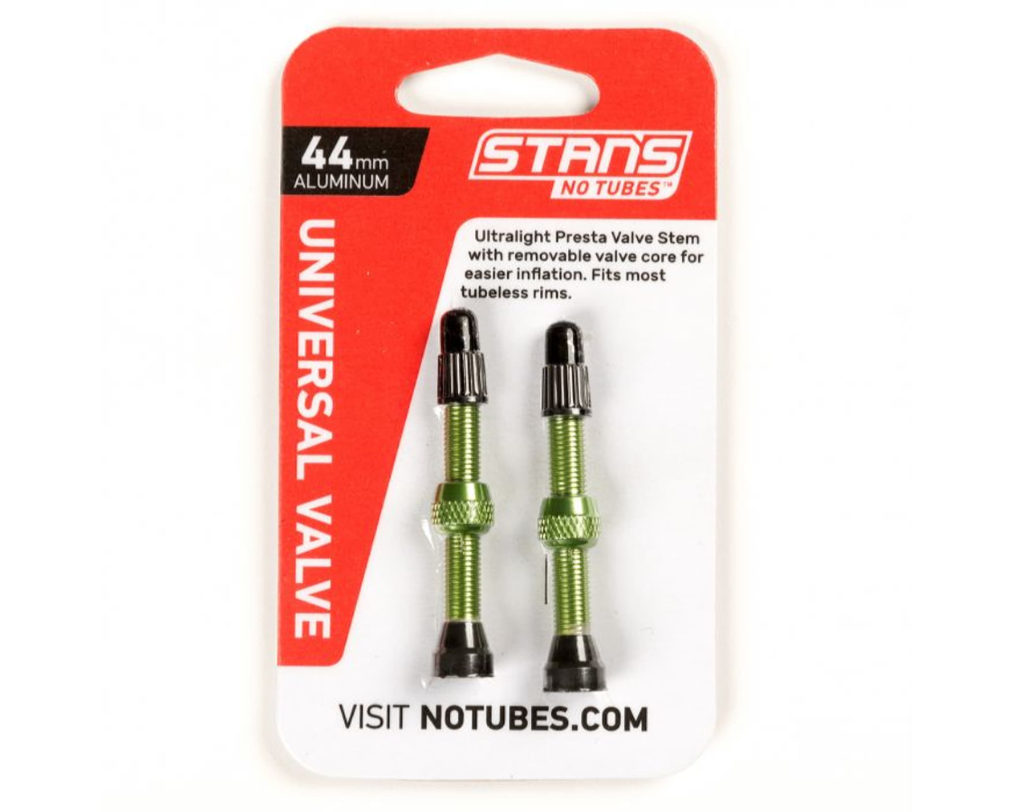 Бескамерный ниппель Stan's Notubes FV 44мм (2шт на блистере) зеленые
