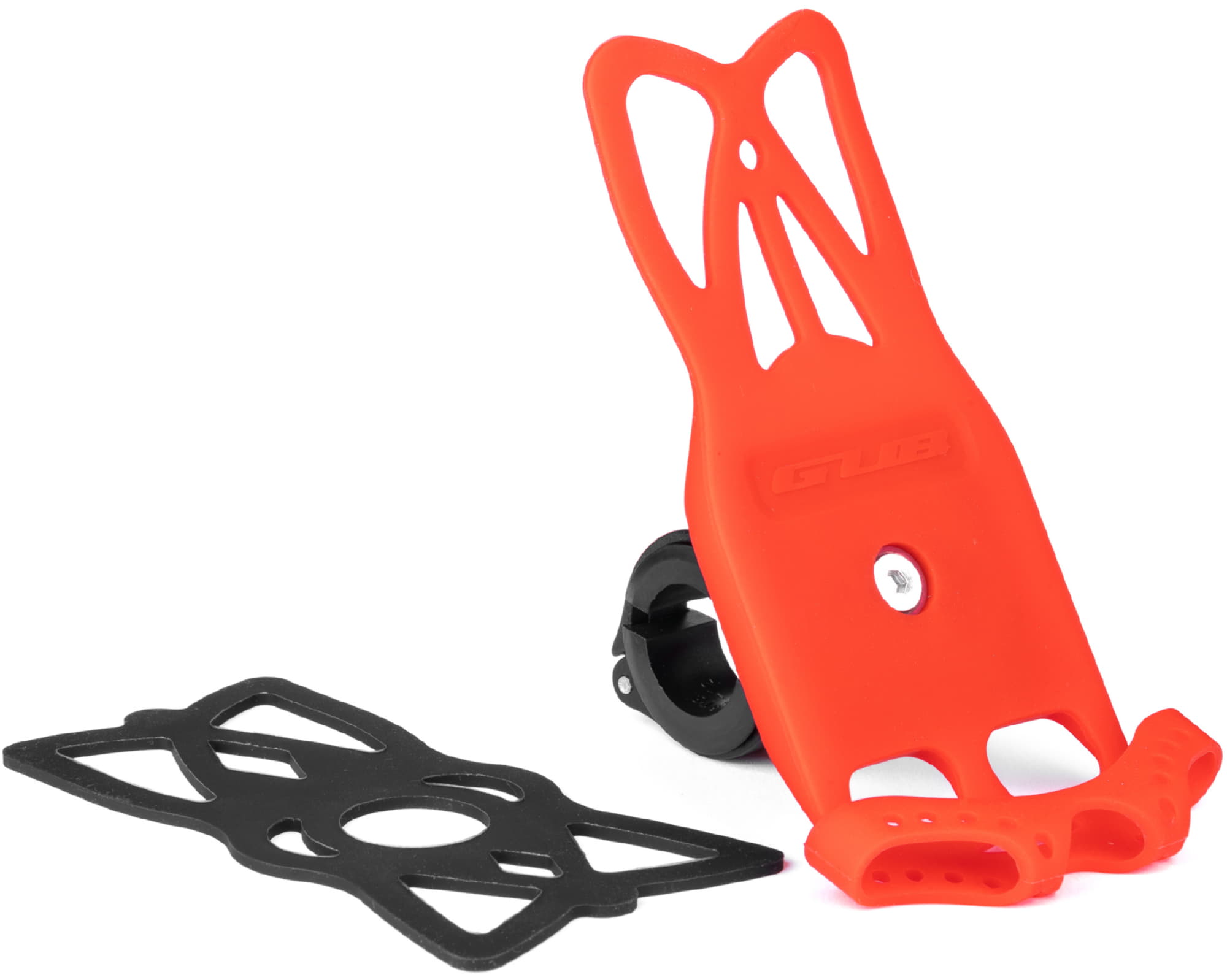 Держатель гаджета GUB P8 на силиконовый руль с алюминиевой основой. красный