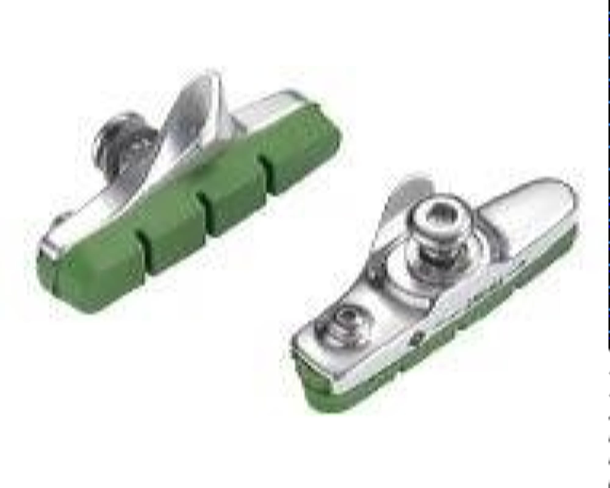 Колодки тормозные Alligator для шоссе с алюминиевым корпусом зеленые.