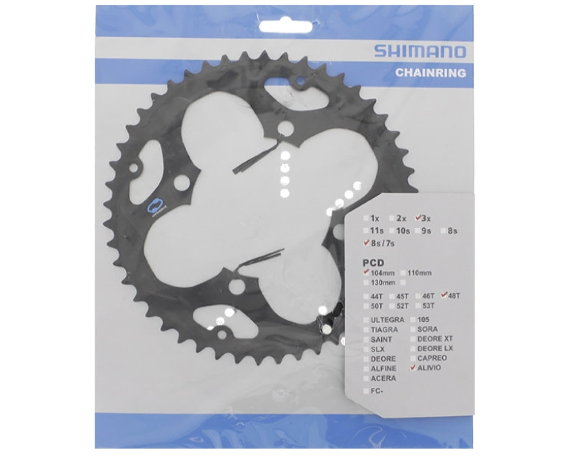 Зірка шатунів Shimano FC-M411 ALIVIO, 48зуб. чорн 8-швидк