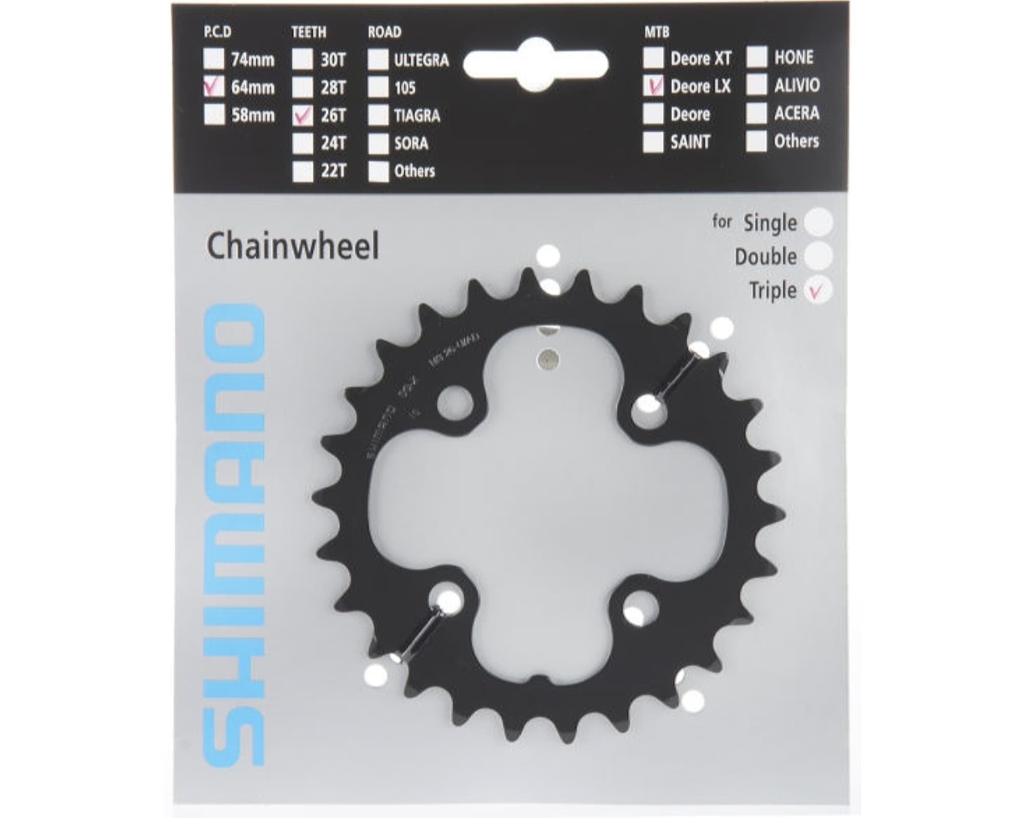 Звезда шатунов Shimano FC-M660 SLX, 26зуб, 9-быстр.