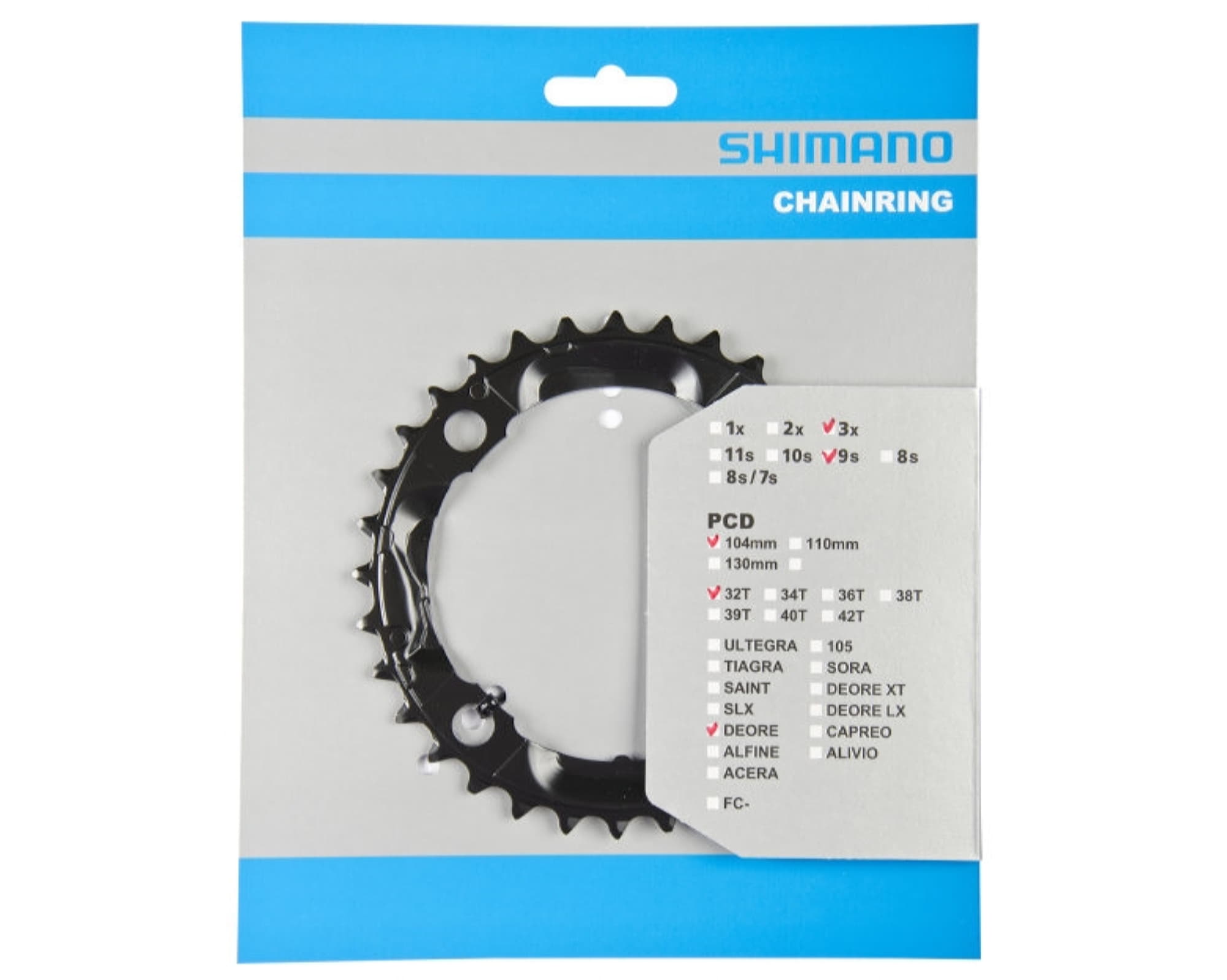 Зірка шатунів Shimano FC-M590 DEORE/M430/M391 32зуб. чорн, 9-швидк