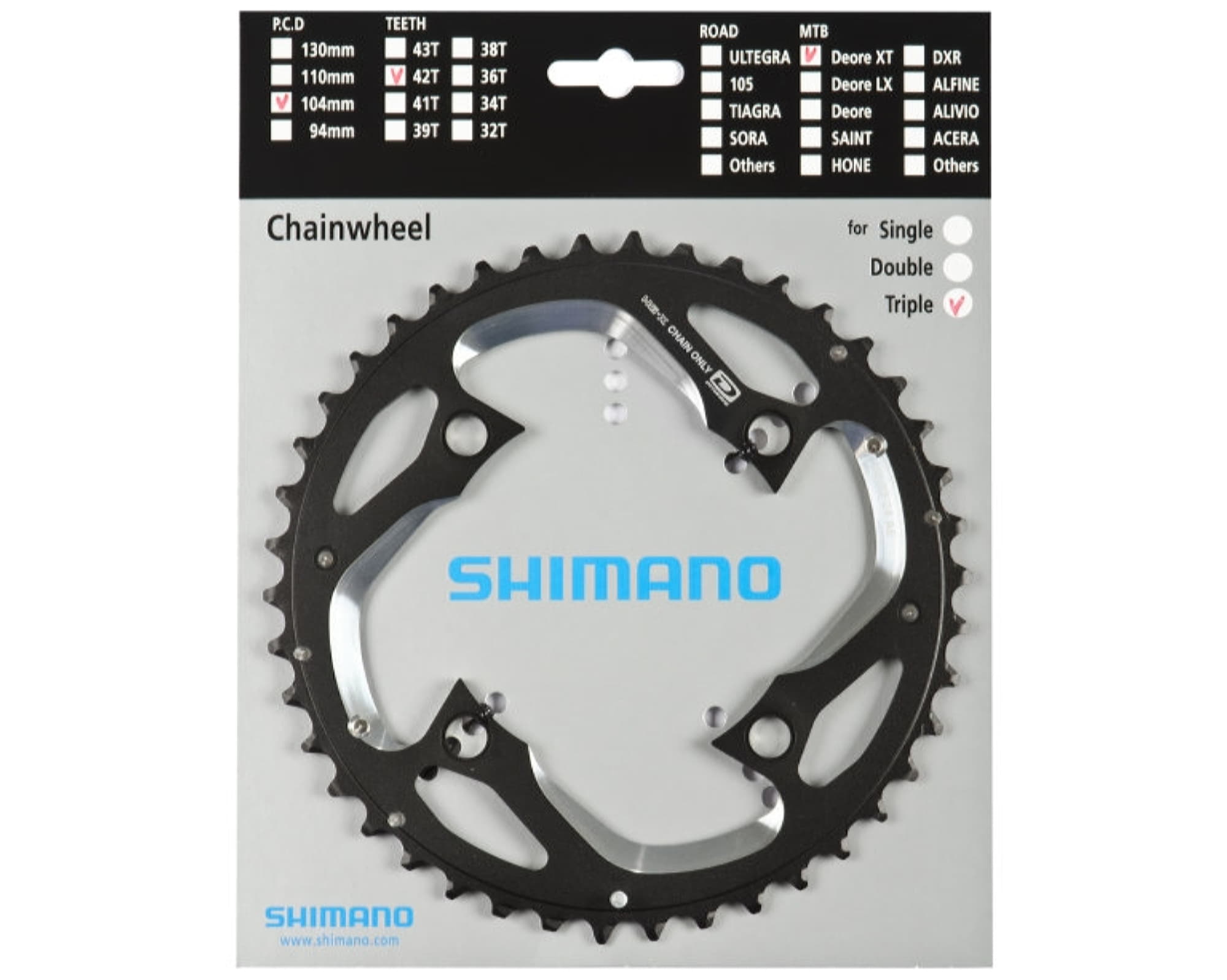 Зірка шатунів Shimano FC-M780 DEORE XT, 42зуб. АЕ, 10-швидк