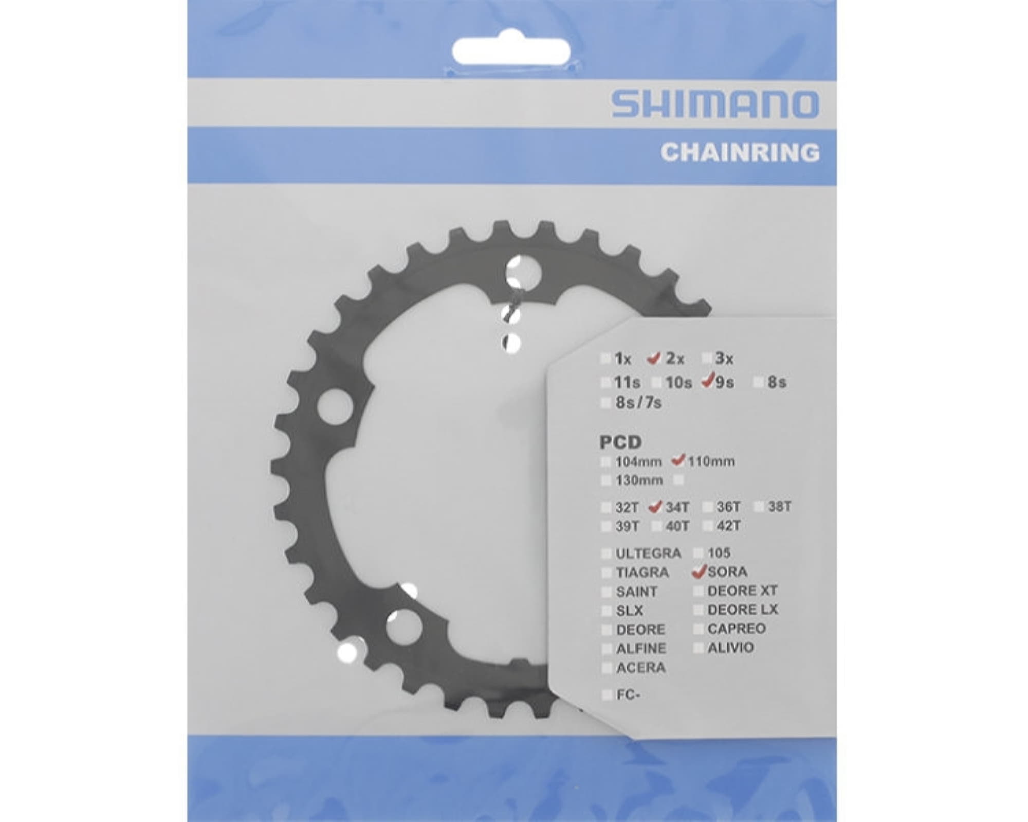 Зірка шатунів Shimano FC-3550 SORA, 34зуб. (5-лапка)