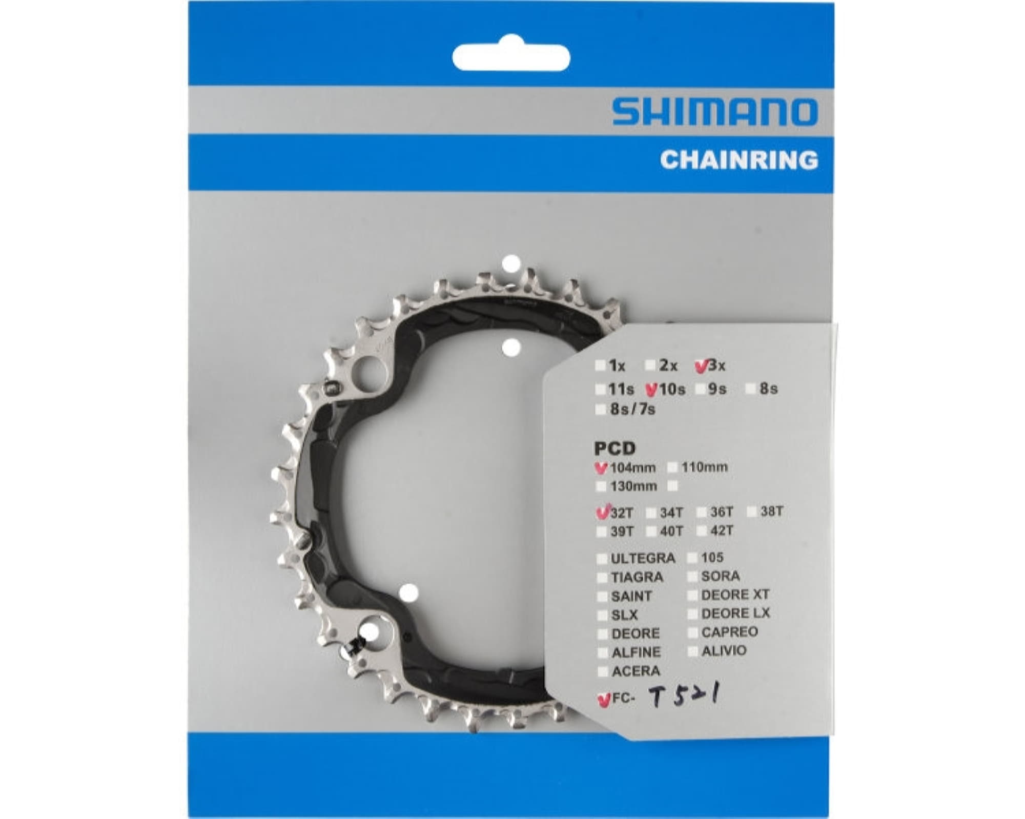 Зірка шатунів Shimano FC-M610/T521 DEORE, 32зуб. AE