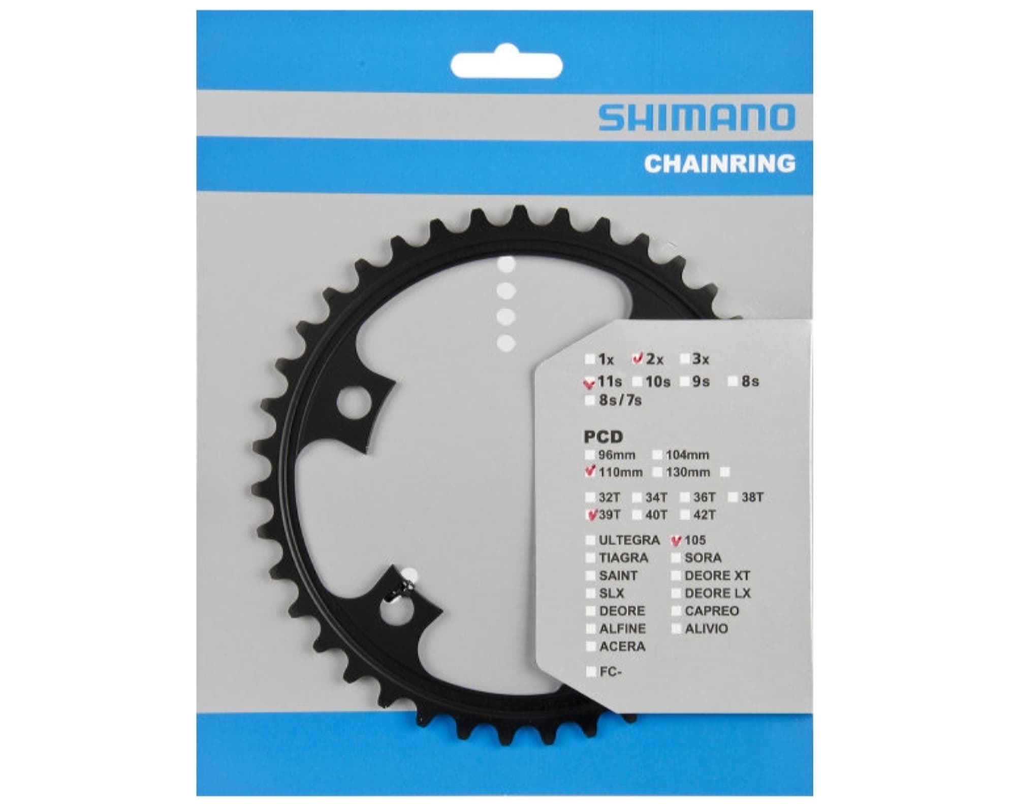 Зірка шатунів FC-5800 Shimano 105, 39зуб. для 53-39T чорний