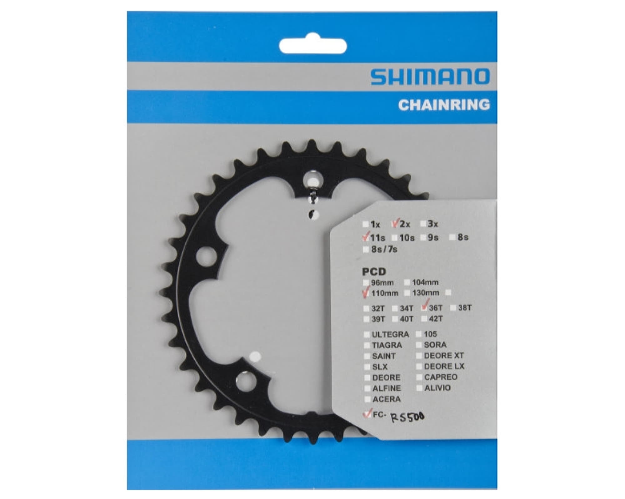 Зірка шатунів Shimano FC-RS500 36зуб.-MJ 11-швидк. (5-лапка)